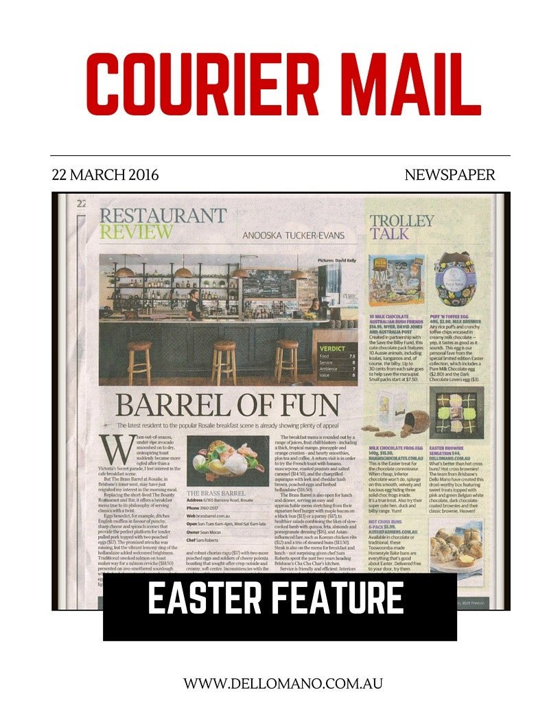 Dello Mano Easter Feature Courier Mail - Dello Mano