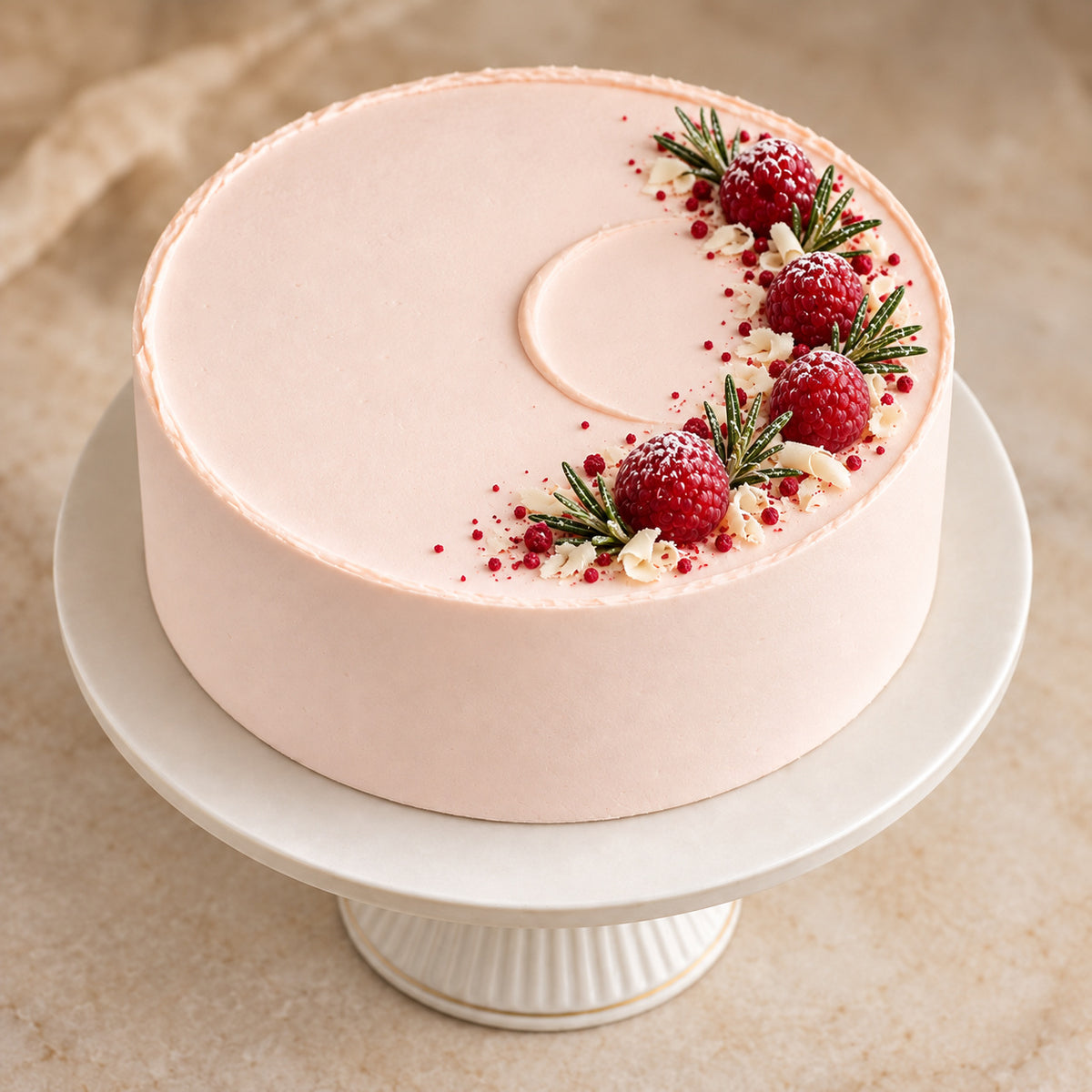 Christmas Raspberry Blossom Cake