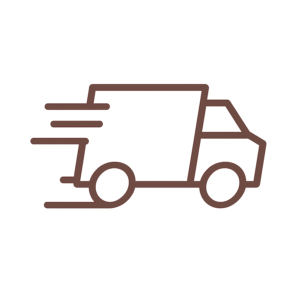 Simple line drawing of a truck on a transparent background representing delivery