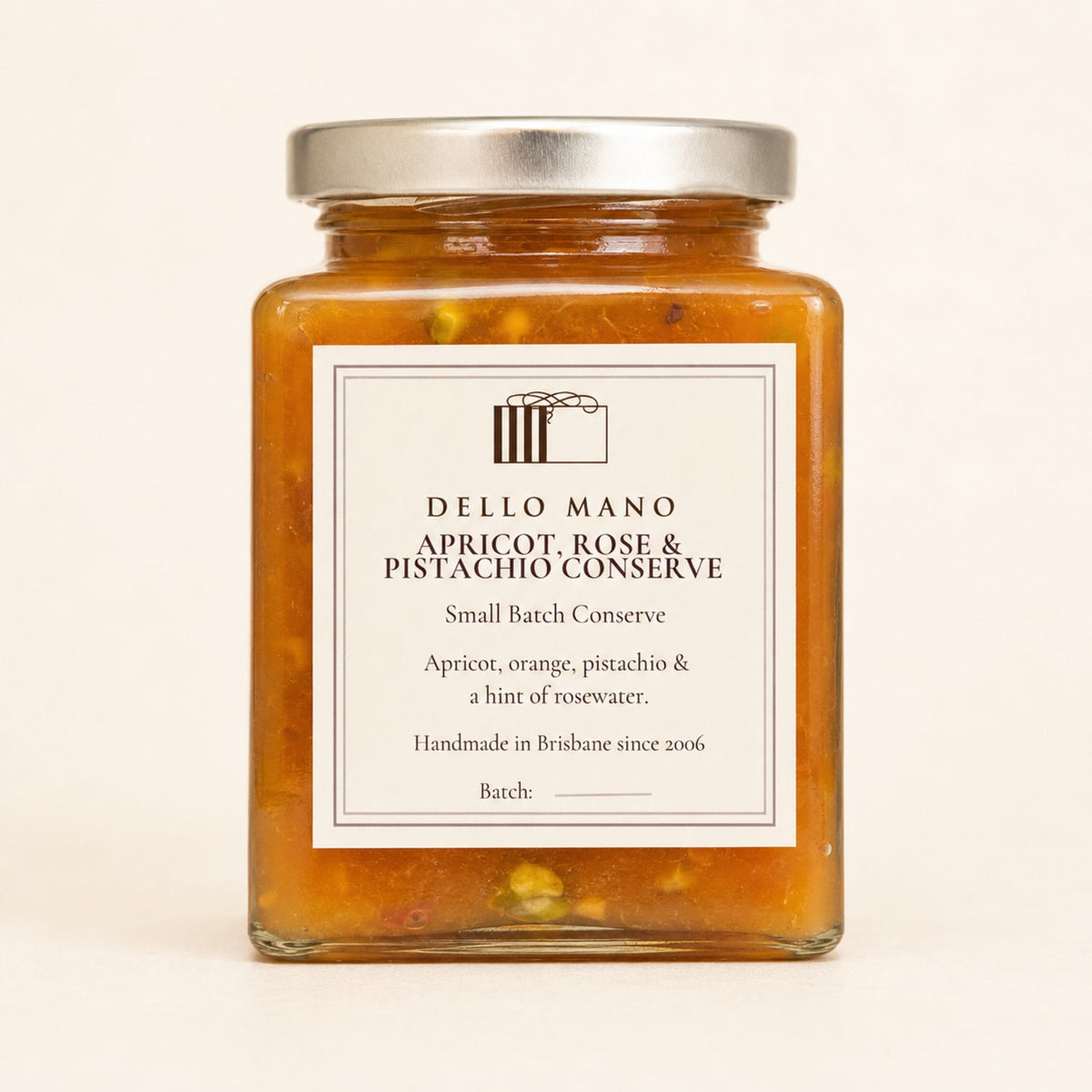 Apricot, Rose & Pistachio Conserve | Handmade Luxury Treats by Dello Mano