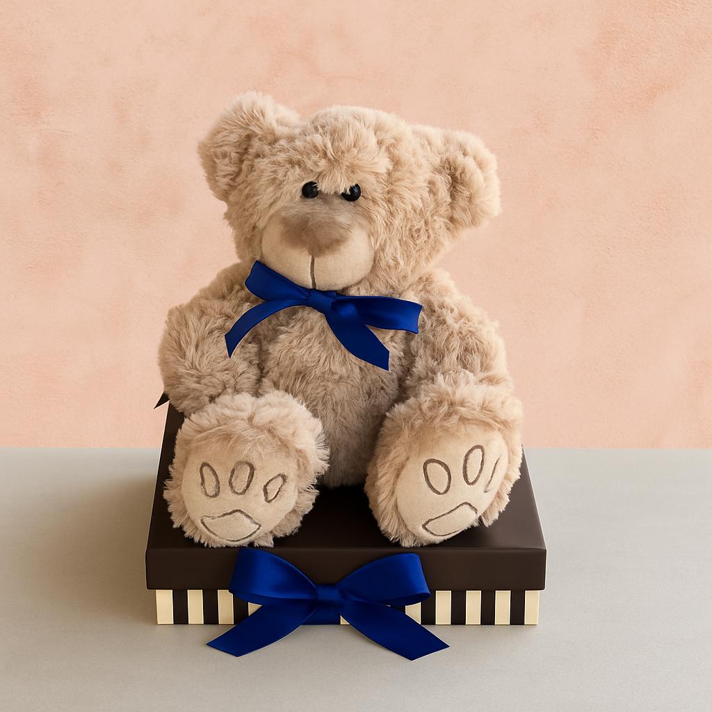Baby Gift Brownies + Teddy Bear Hamper | Handmade Luxury Treats by Dello Mano