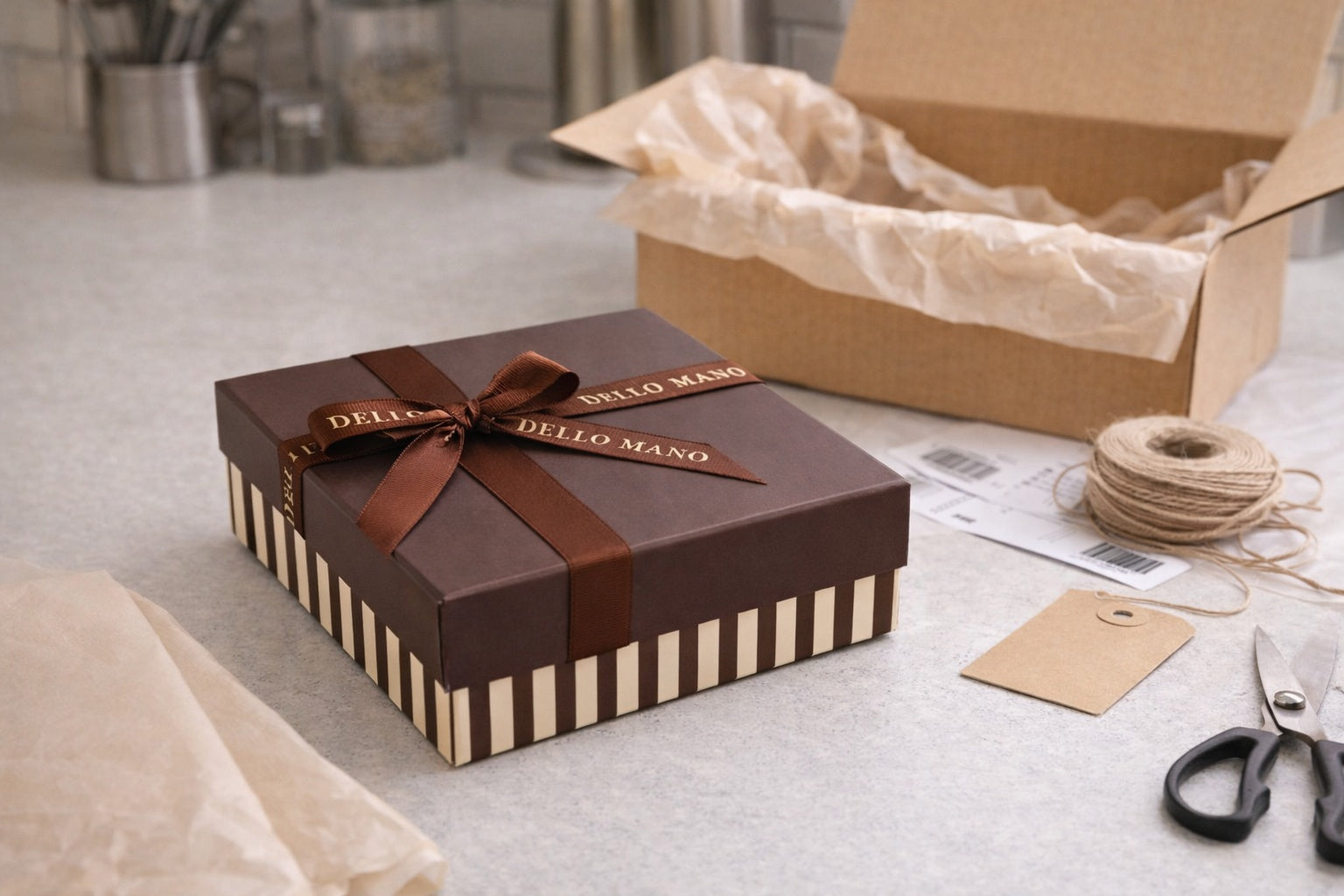 Brownie delivery Brisbane gift box wrapped and packed to travel well and arrive beautifully