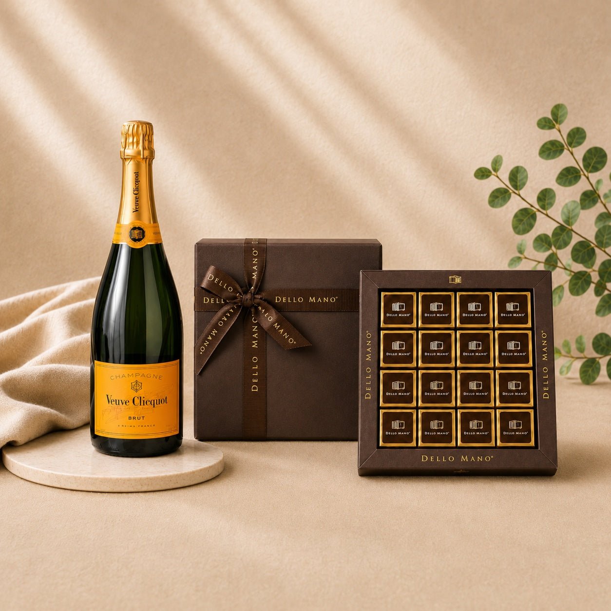 Brownies & Bubbles Gift Hamper | Handmade Luxury Treats by Dello Mano