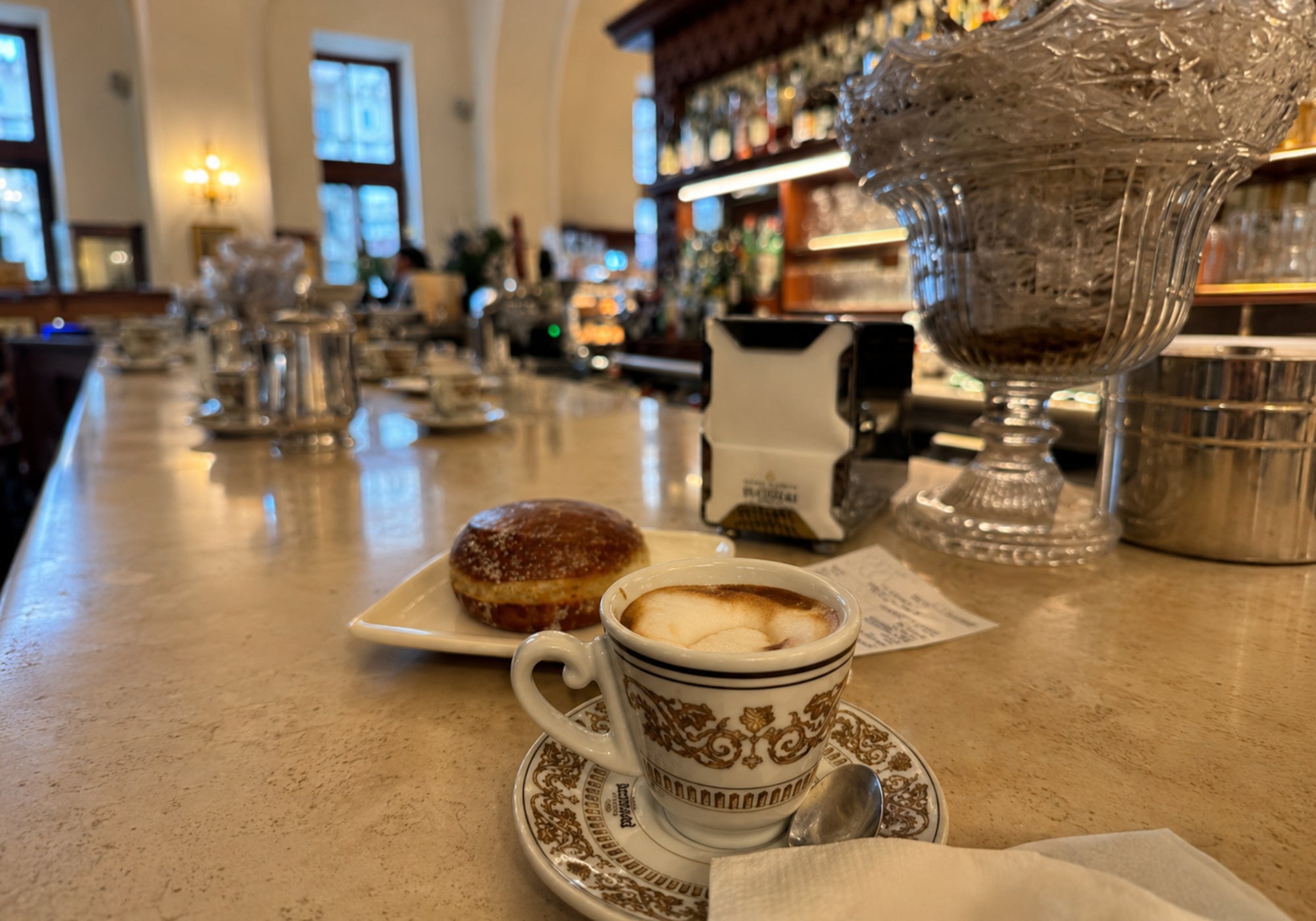 Coffee and pastry at Caffè Gilli in Florence, photographed during Deborah and Bien’s European food travels.