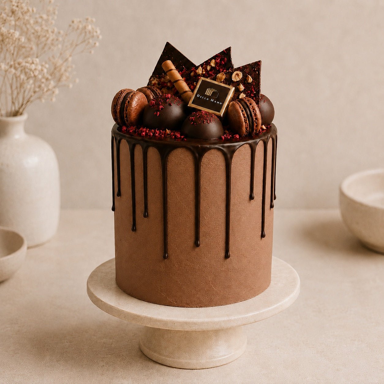 Chocolate Celebration Cake – Belgian Chocolate Mud with Luxury Brownie | Handmade Luxury Treats by Dello Mano