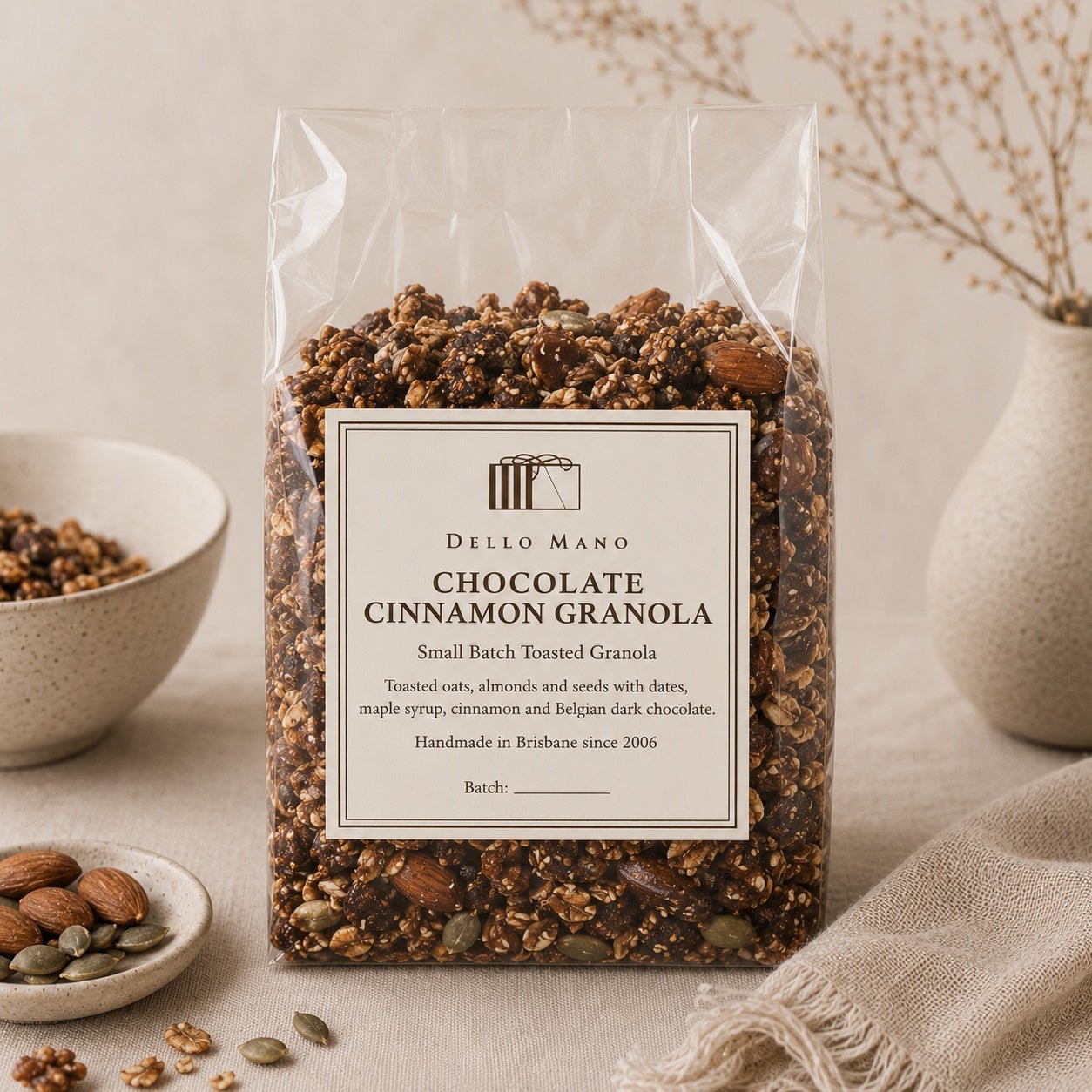 Chocolate & Cinnamon Granola | Handmade Luxury Treats by Dello Mano
