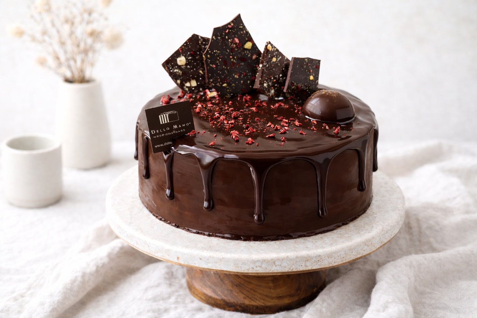 handmade chocolate celebration cake from Dello Mano cake shop Brisbane