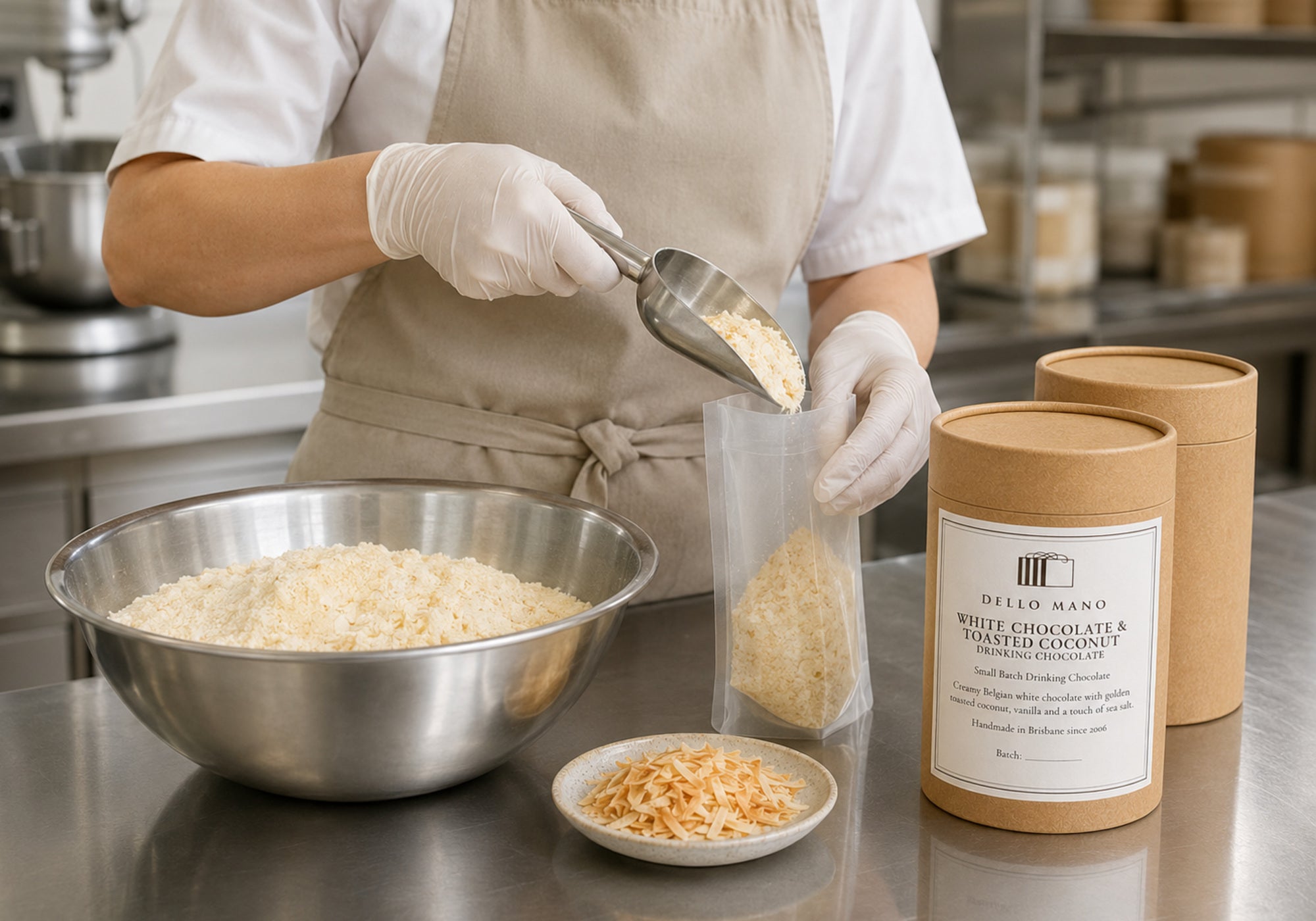 Packing White Chocolate & Toasted Coconut Drinking Chocolate