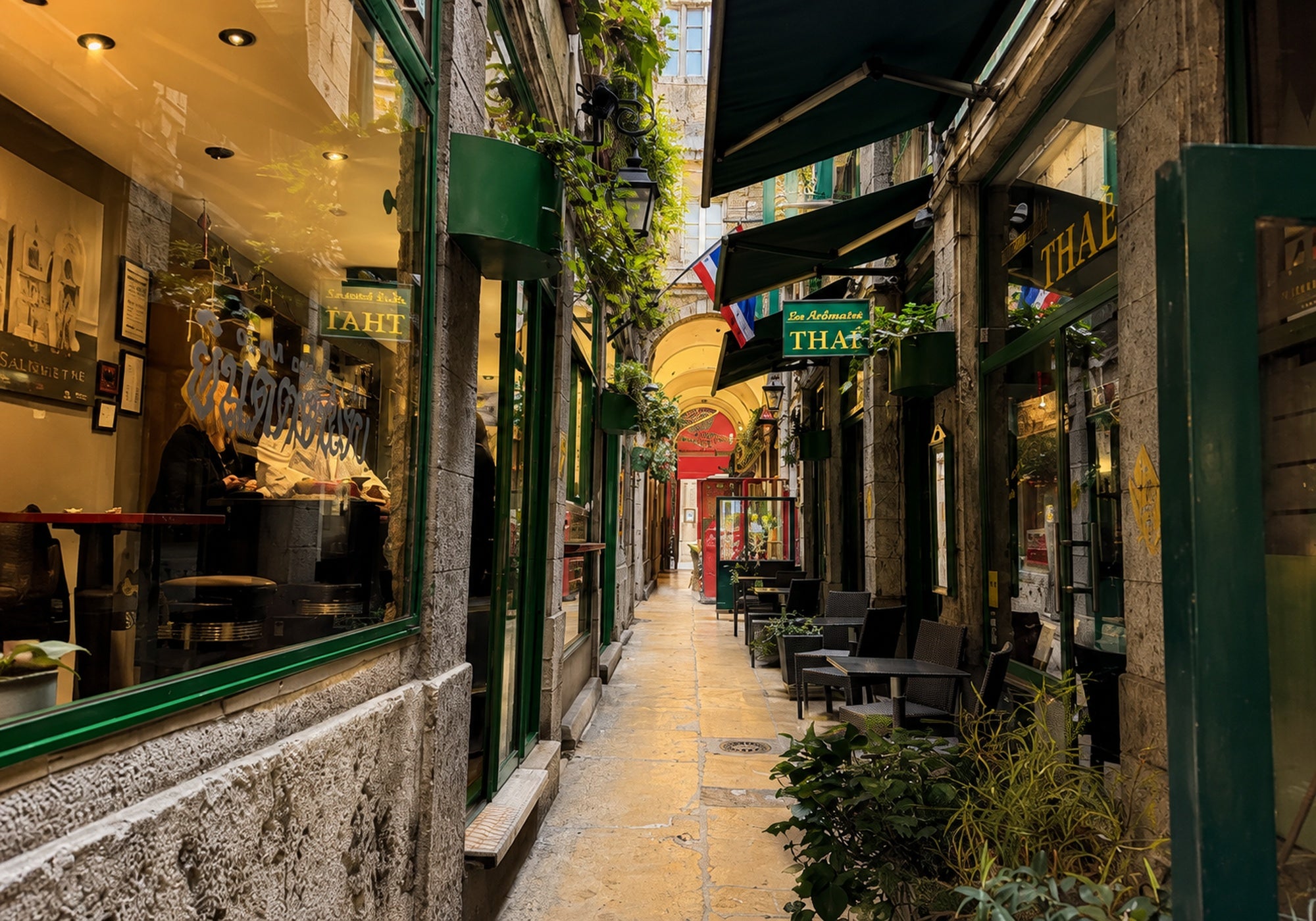 French arcade photographed during Dello Mano founders’ travels in France, reflecting the people, places and experiences that inspire new products.