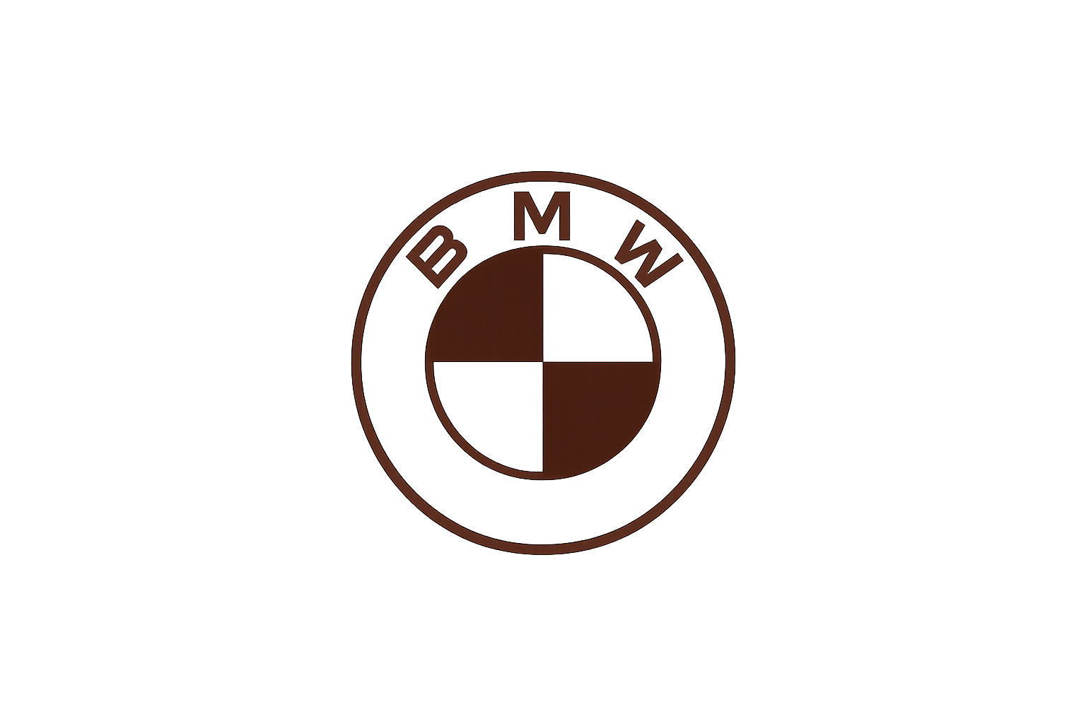 BMW logo in brown on a transparent background