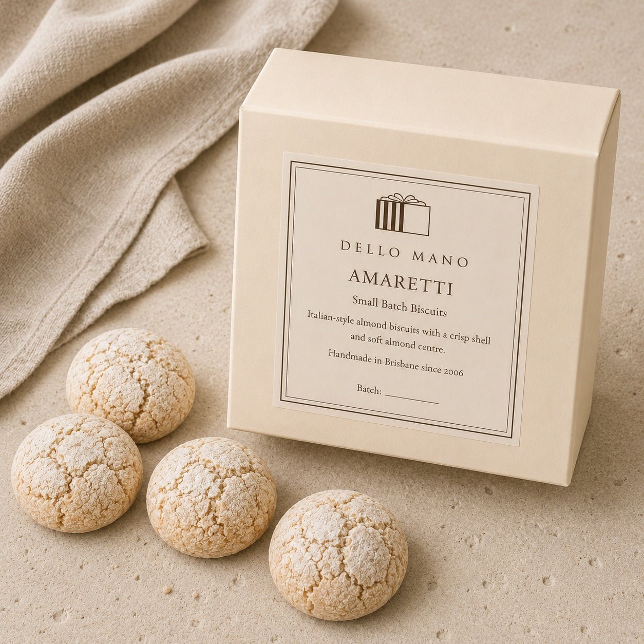 Italian Amaretti Biscuits | Handmade Luxury Treats by Dello Mano