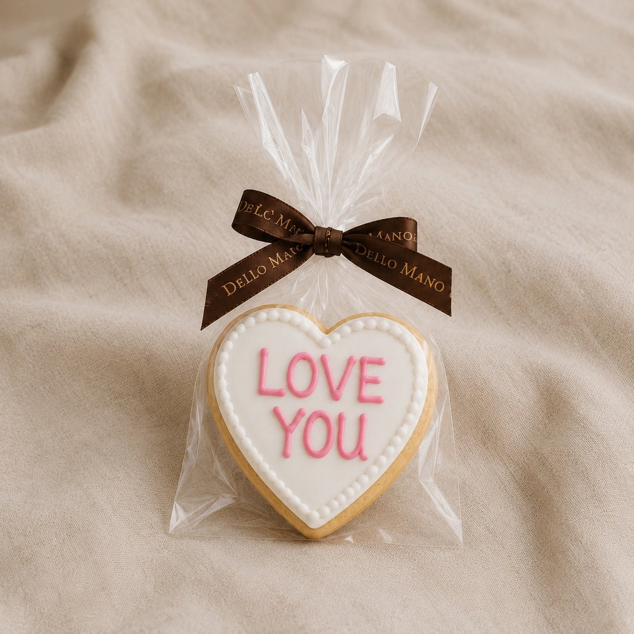Love You Heart Cookie | Handmade Luxury Treats by Dello Mano