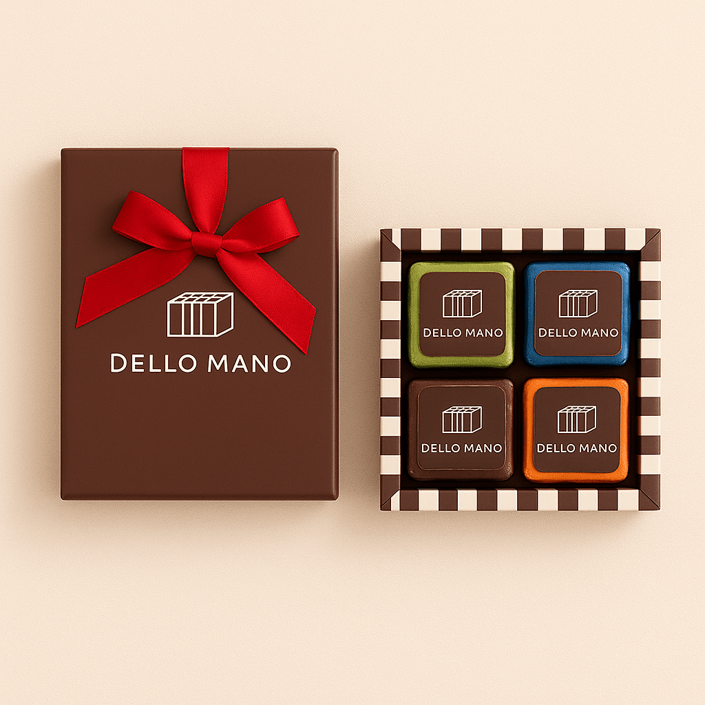 Luxury Brownie Gift Box – 4 Piece, Classic or Mixed | Handmade Luxury Treats by Dello Mano