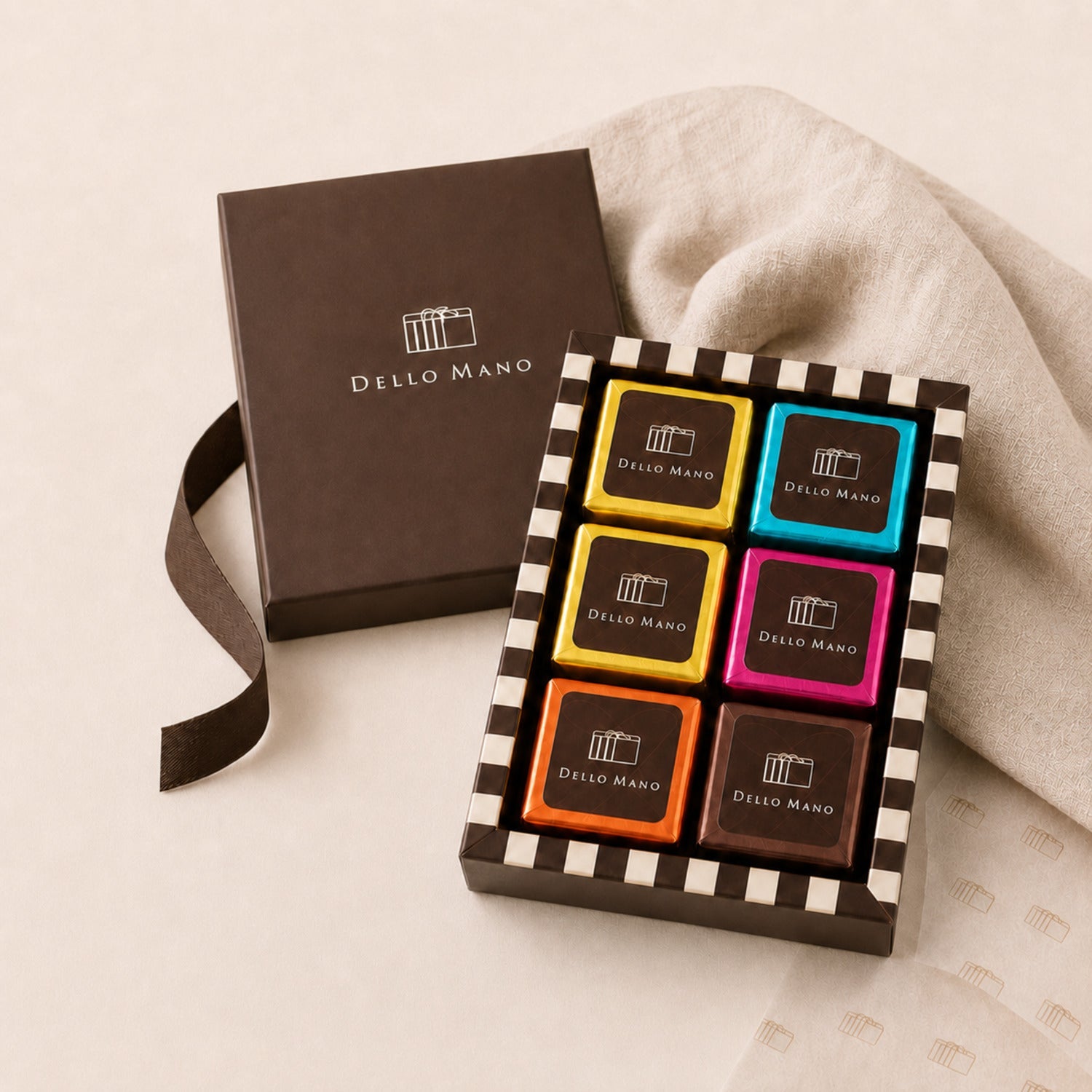 Luxury Brownie Gift Box – 6 Piece, Classic or Mixed Flavours | Handmade Luxury Treats by Dello Mano