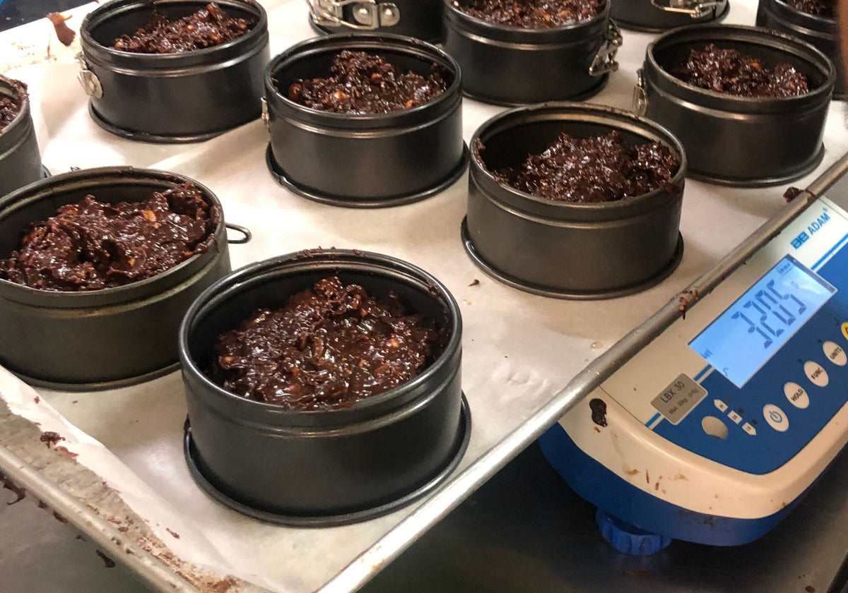 Panforte being prepared to bake in the Dello Mano kitchen.