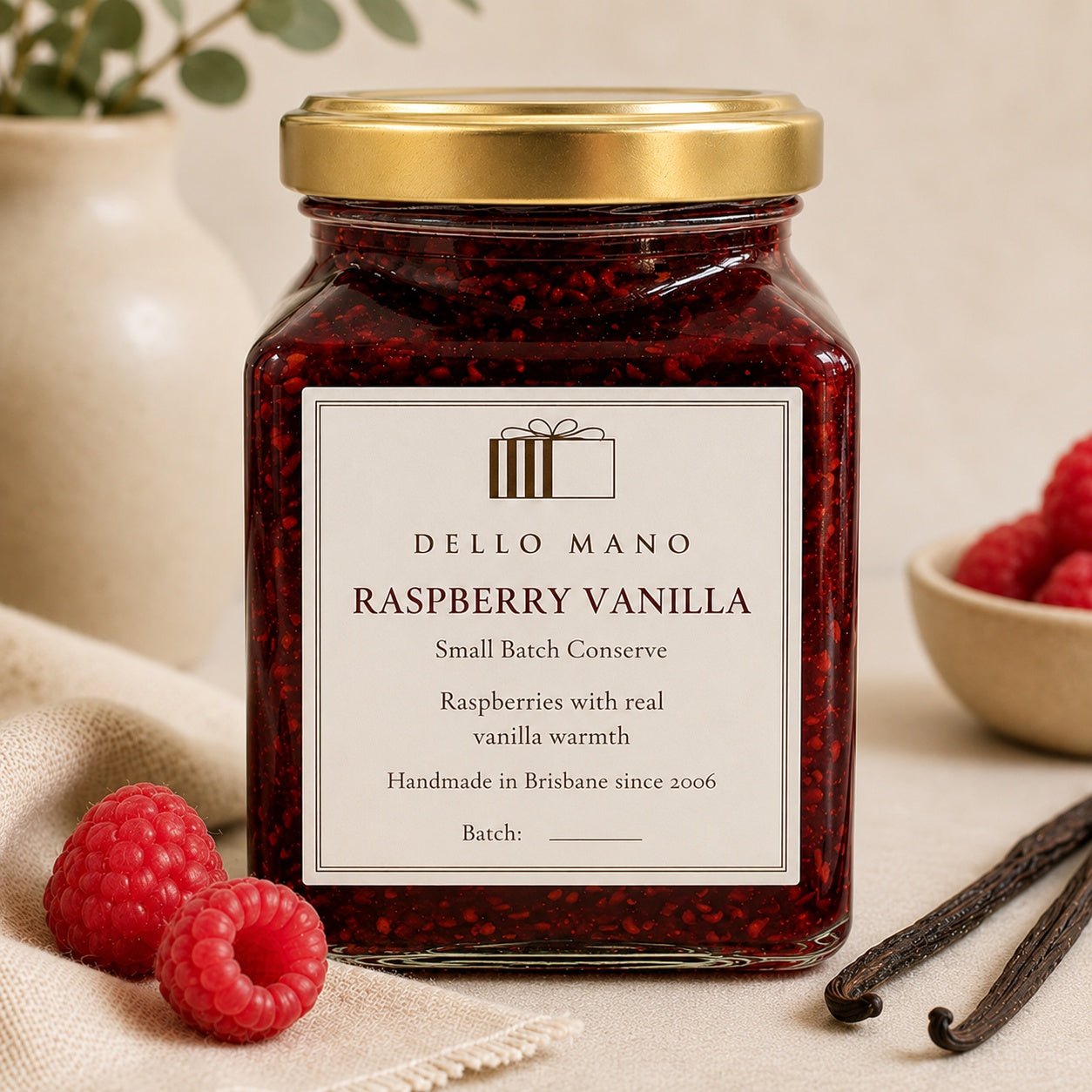 Raspberry Vanilla Jam | Handmade Luxury Treats by Dello Mano