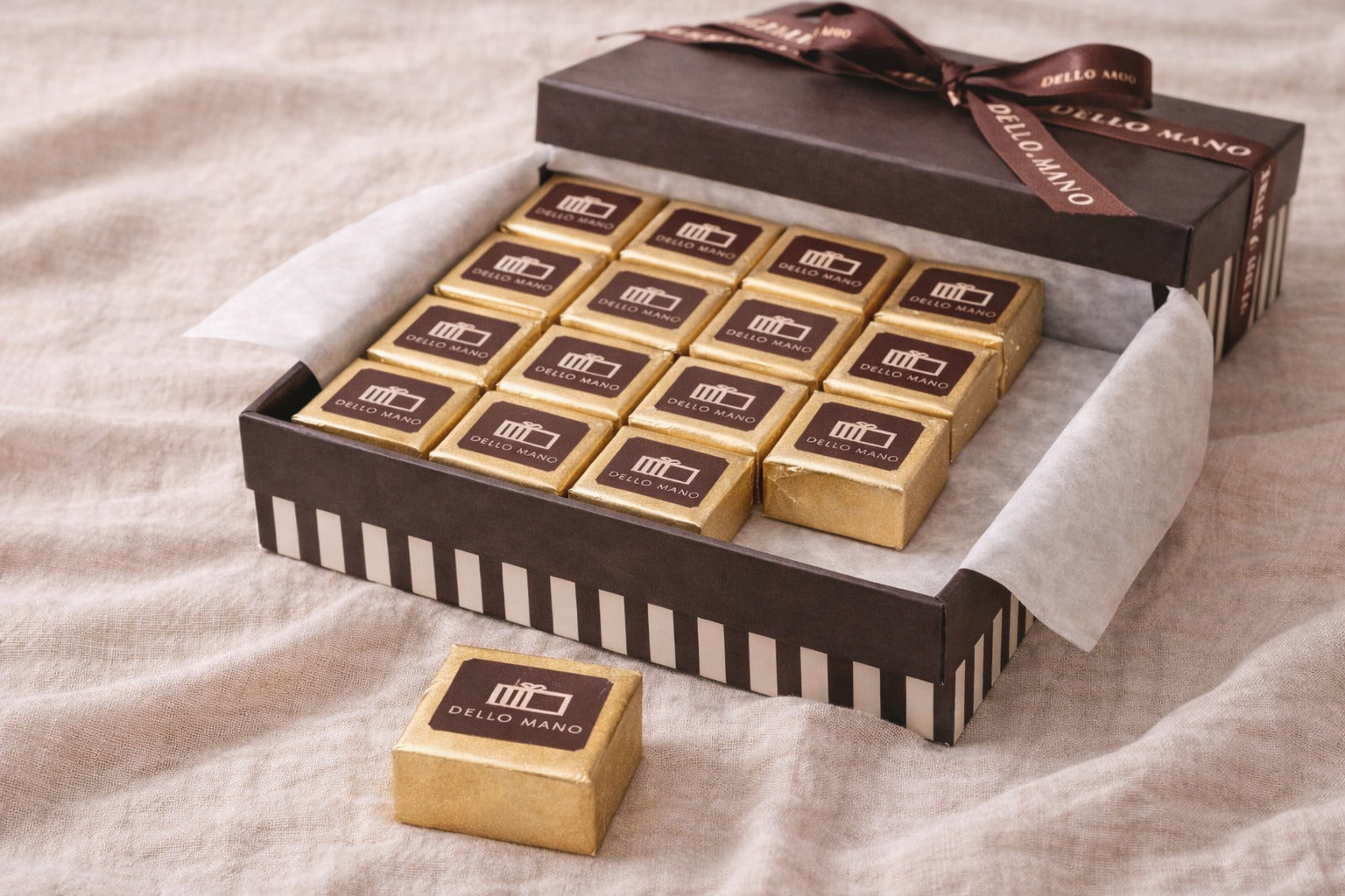 Luxury brownie gift box with individually wrapped brownies ready for delivery across Melbourne
