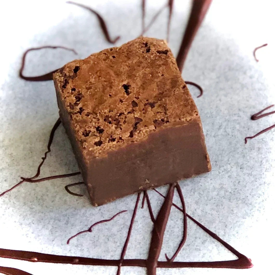 Luxury handmade brownie by Dello Mano showcasing signature small batch finish