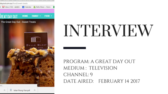 INTERVIEW: DELLO MANO ON GREAT DAY OUT - CHANNEL 9