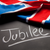 An image with the word Jubilee and and English Flag behind