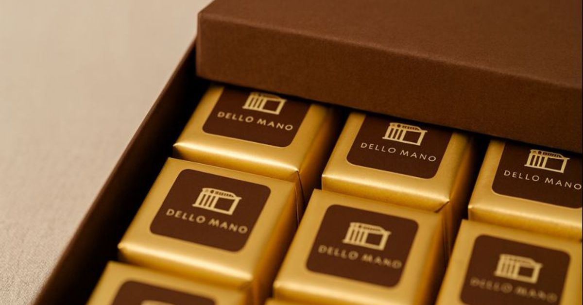 Chocolate gifts packed in a structured gift box with foil-wrapped brownies, designed to travel reliably in Australian conditions