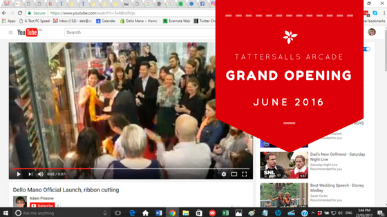 VIDEO:  Dello Mano Grand Opening Tattersalls Arcade