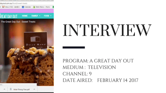 INTERVIEW: DELLO MANO ON GREAT DAY OUT - CHANNEL 9 - Dello Mano