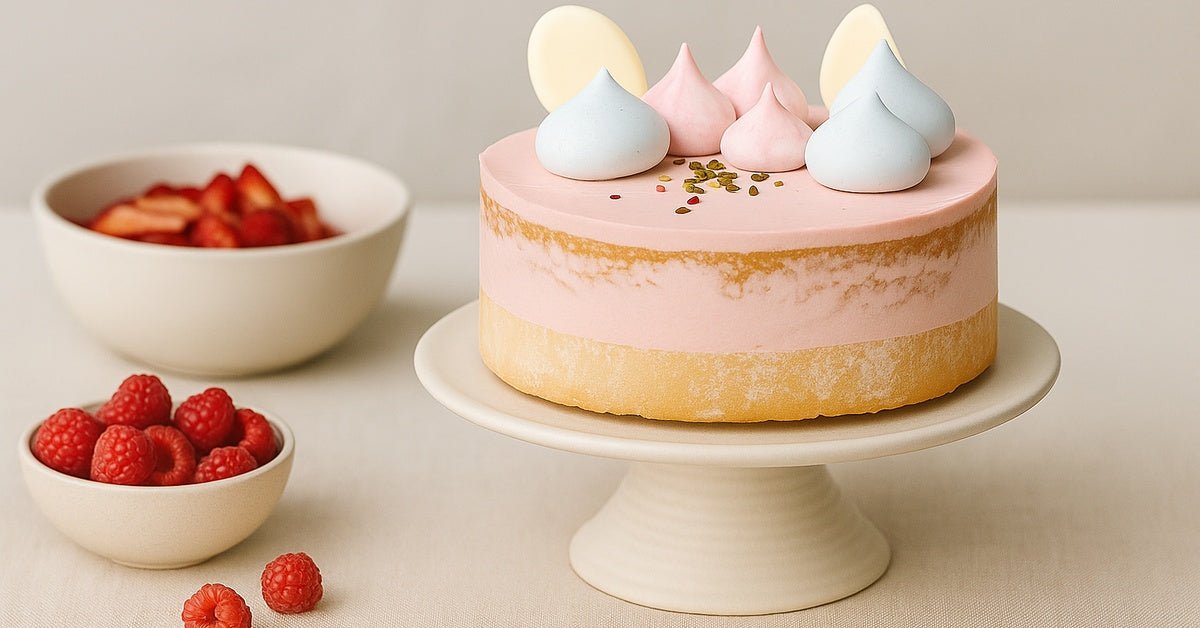 Raspberry Milkshake Mudcake with Belgian Chocolate Decorations — Handmade Luxury in Brisbane - Dello Mano