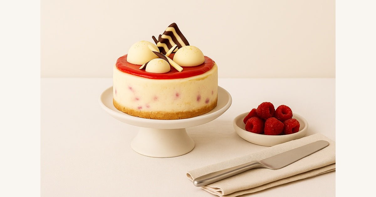 White Chocolate Raspberry Cheesecake – A Celebration of Creamy & Fruity Luxury - Dello Mano