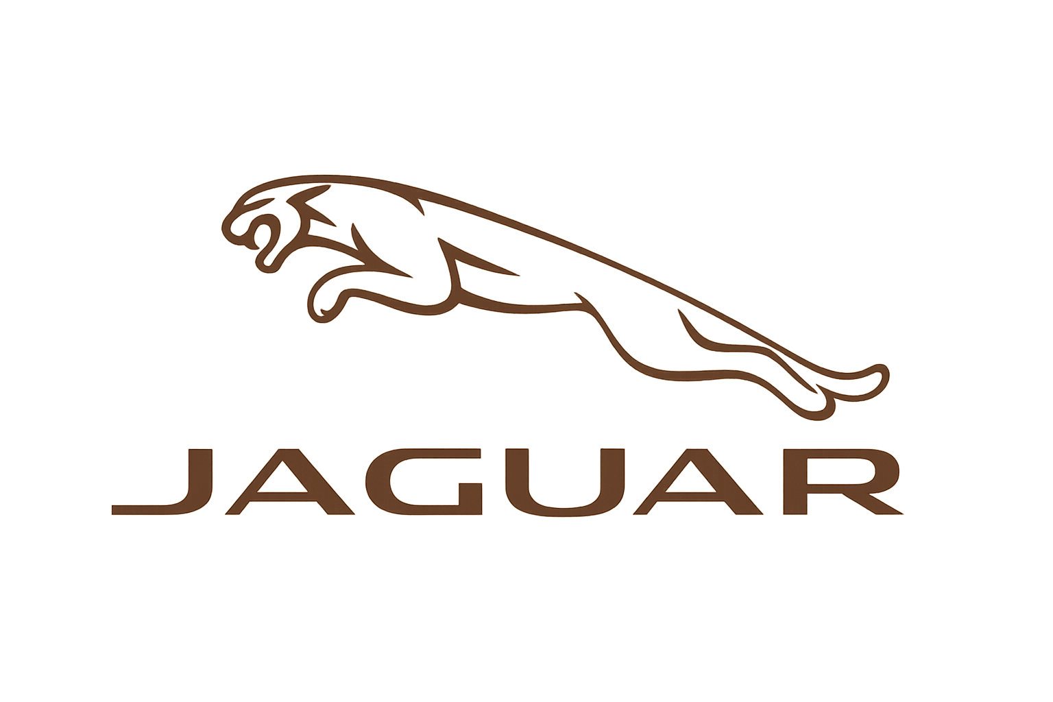 Jaguar logo with a leaping panther on a white background