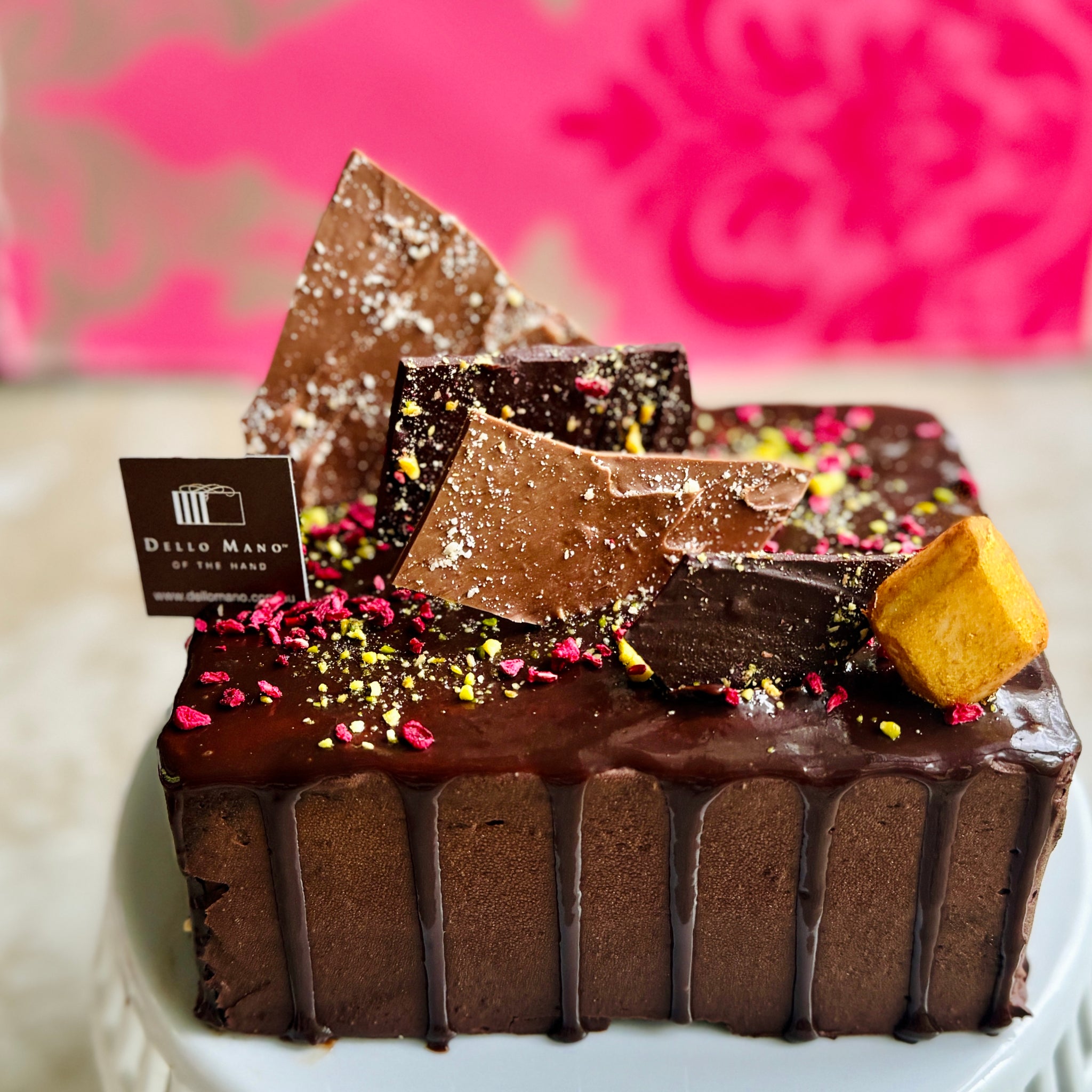Brownie Jewel Box Cake with Belgian Ganache & Chocolate Jewels