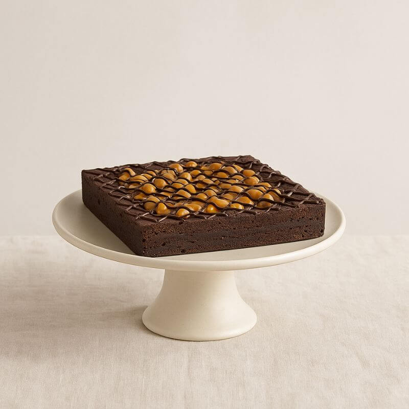 Caramelised Macadamia Brownie Tart | Handmade Luxury Treats by Dello Mano