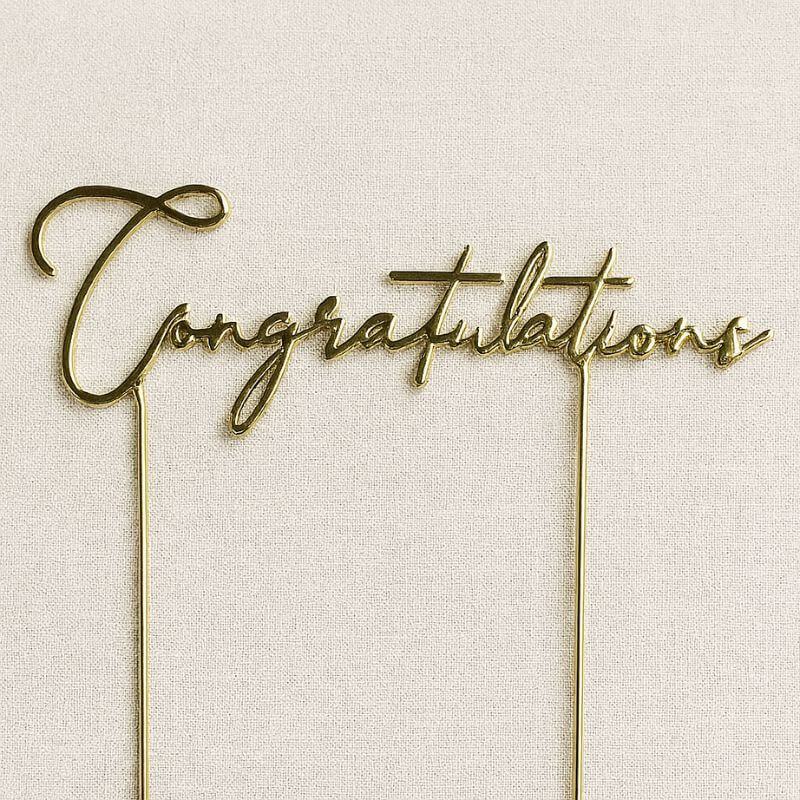 Congratulations Gold Cake Topper | Handmade Luxury Treats by Dello Mano