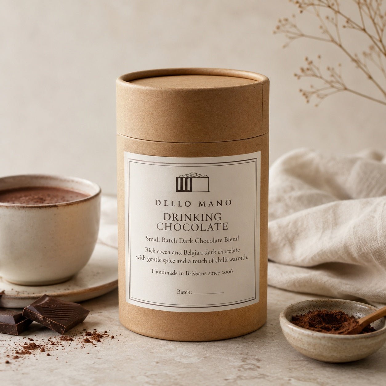 Dark Drinking Chocolate | Handmade Luxury Treats by Dello Mano