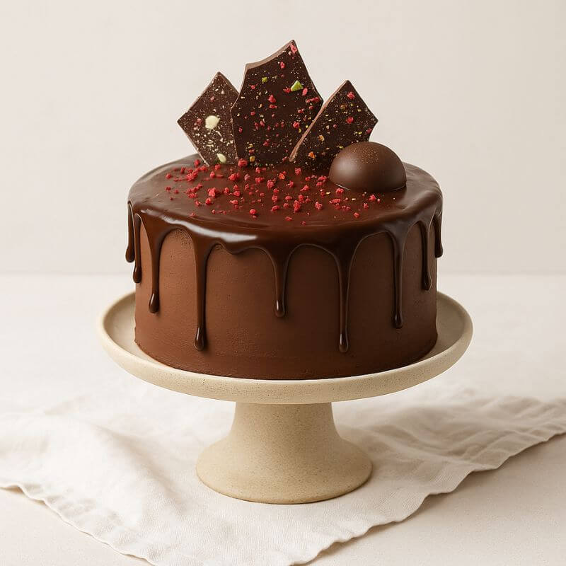 Divine Chocolate Mousse Cake with Brownie Base & Belgian Ganache | Handmade Luxury Treats by Dello Mano