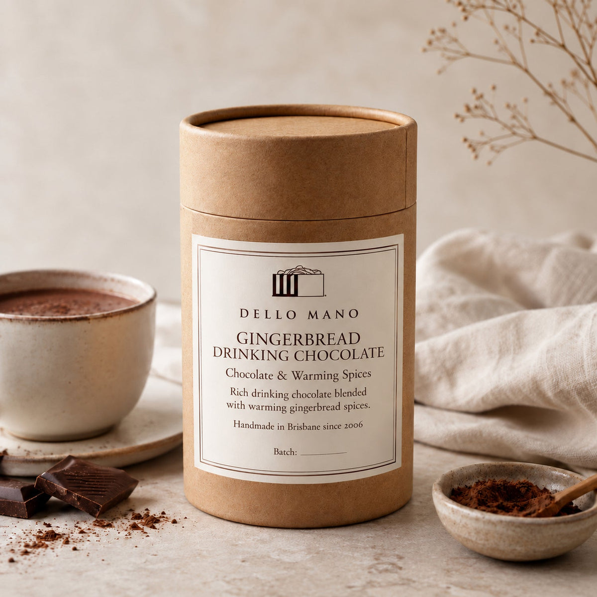 Gingerbread Drinking Chocolate | Handmade Luxury Treats by Dello Mano