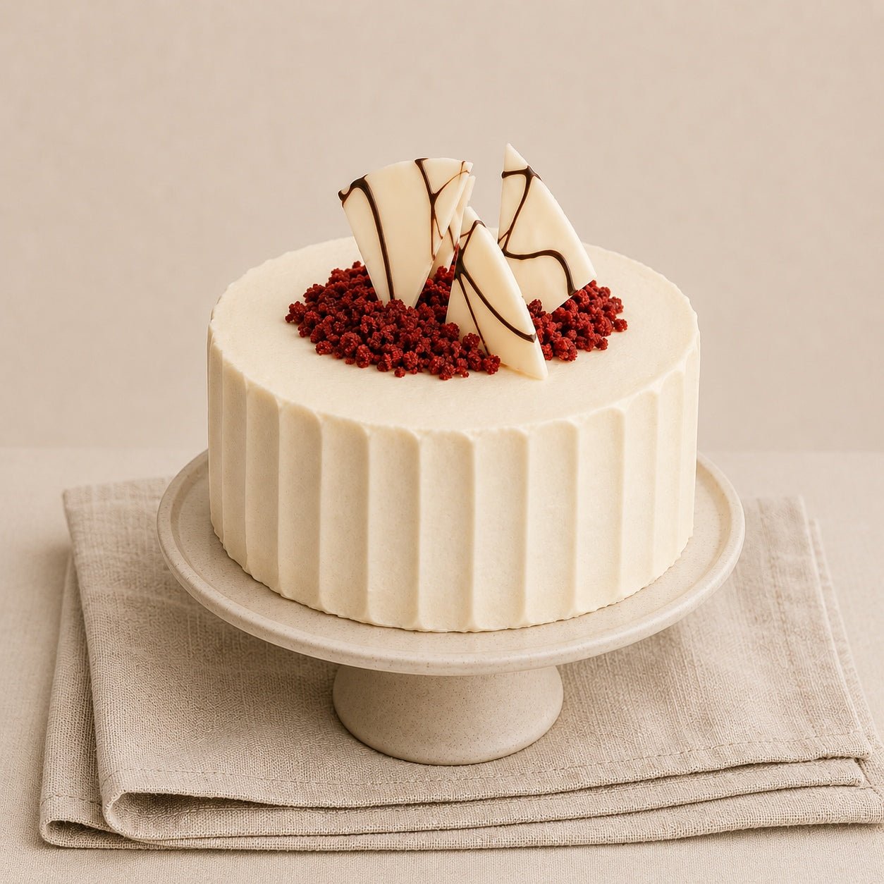 Handmade Red Velvet Cake with Cream Cheese Frosting & Chocolate Fans | Handmade Luxury Treats by Dello Mano