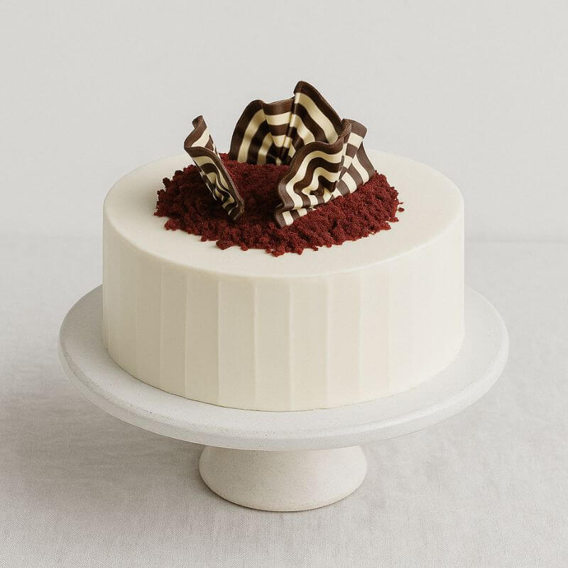 Handmade Red Velvet Cake with Cream Cheese Frosting & Chocolate Fans | Handmade Luxury Treats by Dello Mano