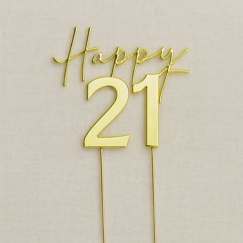 Happy 21st Deluxe Cake Topper | Handmade Luxury Treats by Dello Mano