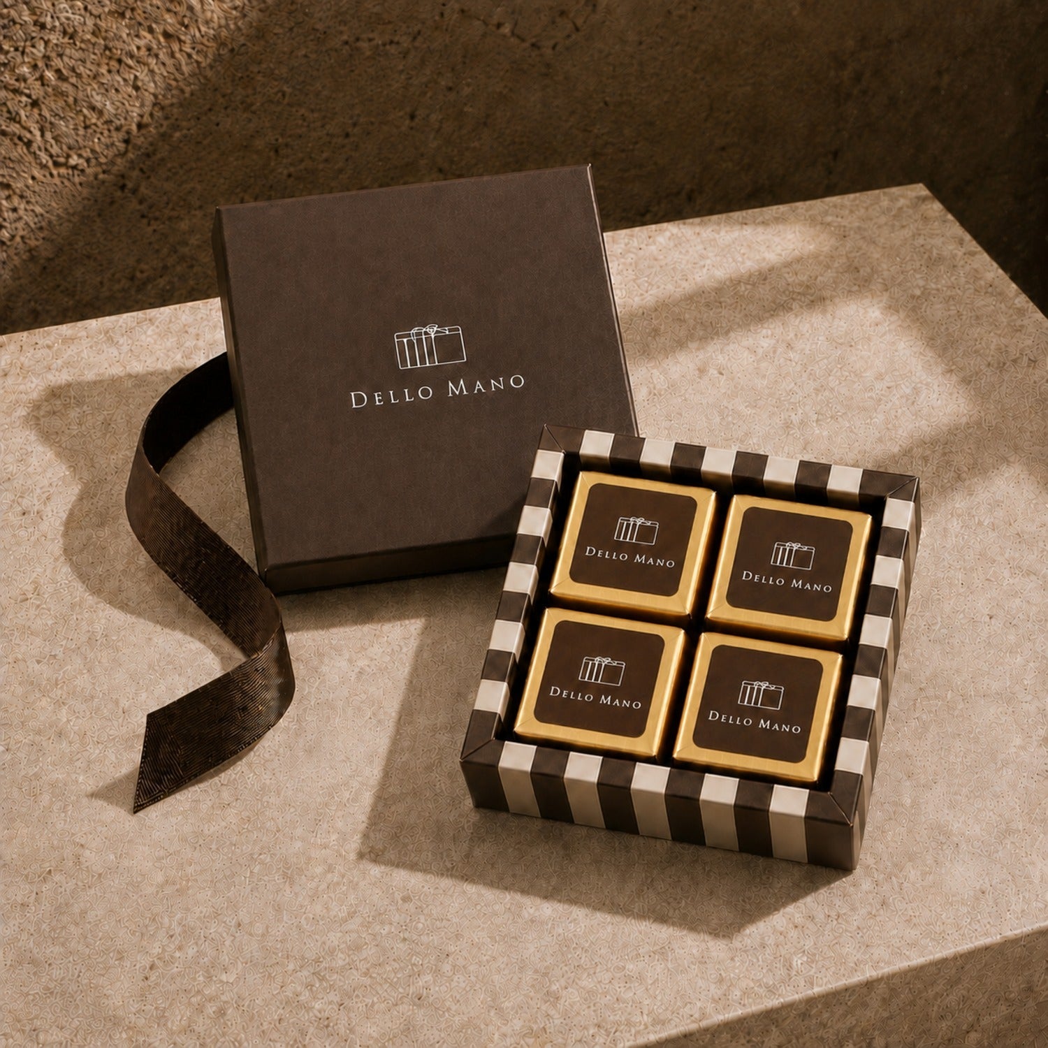 Luxury Brownie Gift Box – 4 Piece, Classic or Mixed | Handmade Luxury Treats by Dello Mano