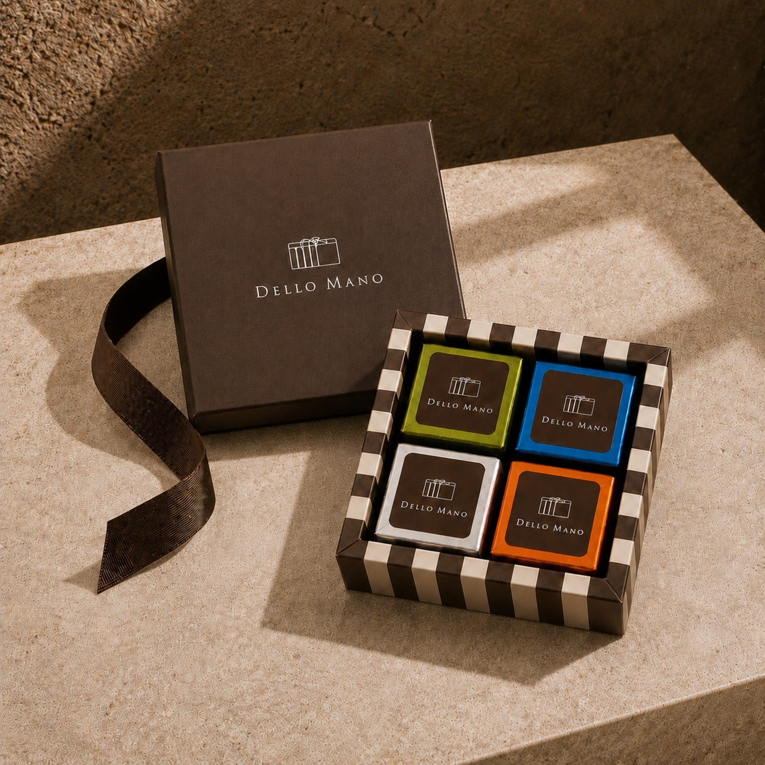 Luxury Brownie Gift Box – 4 Piece, Classic or Mixed | Handmade Luxury Treats by Dello Mano