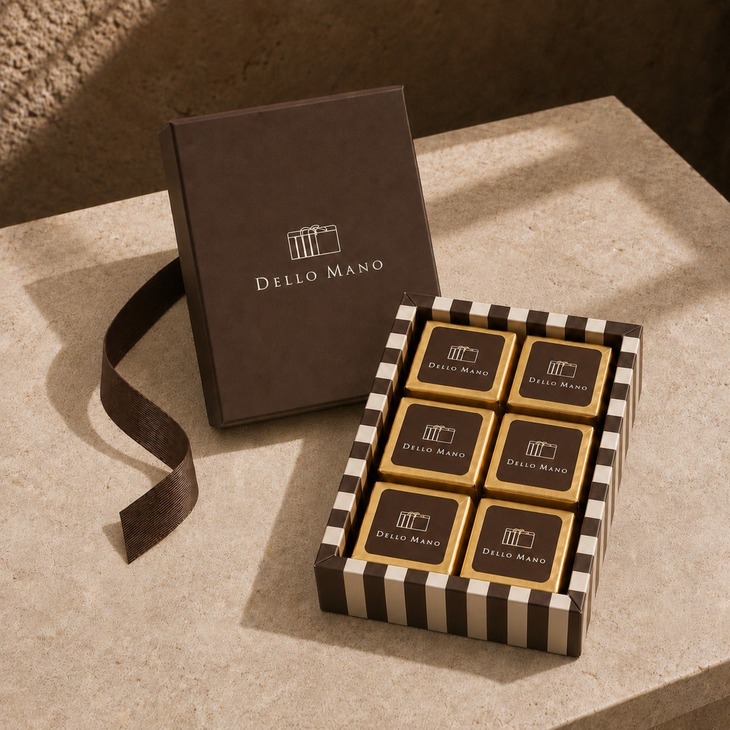 Luxury Brownie Gift Box – 6 Piece, Classic or Mixed Flavours | Handmade Luxury Treats by Dello Mano