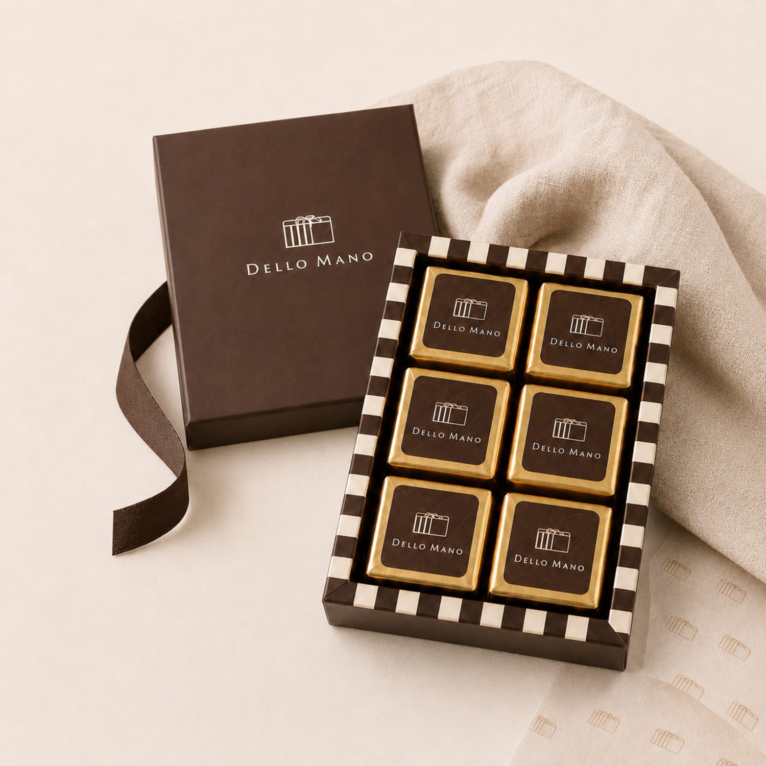 Luxury Brownie Gift Box – 6 Piece, Classic or Mixed Flavours | Handmade Luxury Treats by Dello Mano