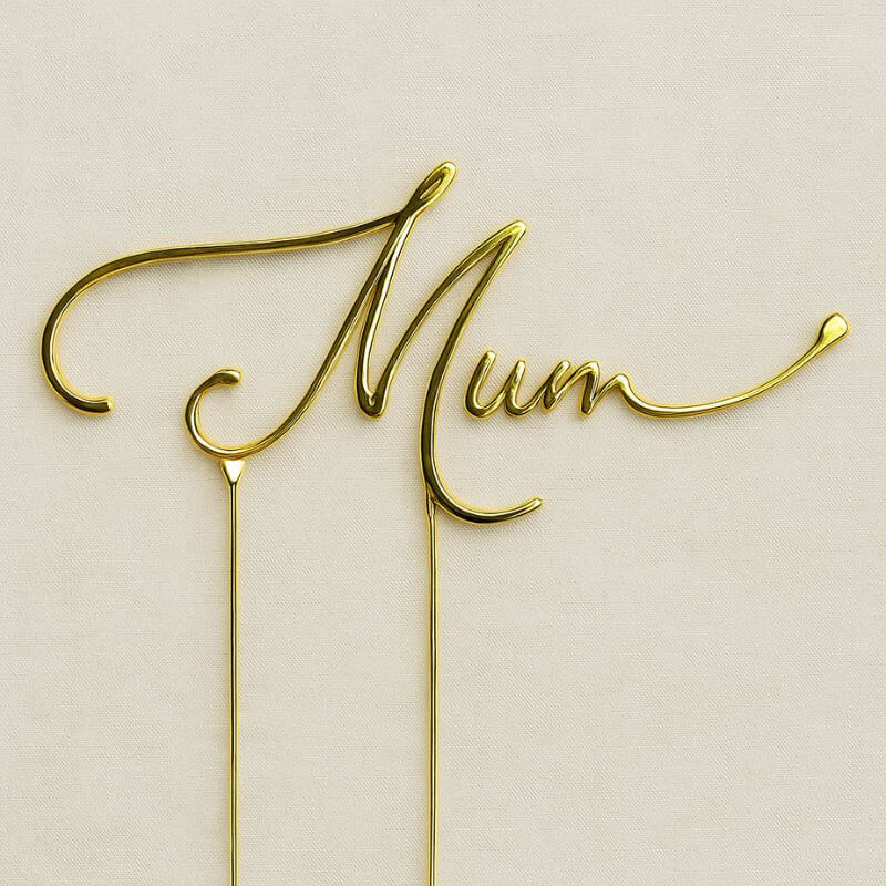 Mum Gold Cake Topper | Handmade Luxury Treats by Dello Mano