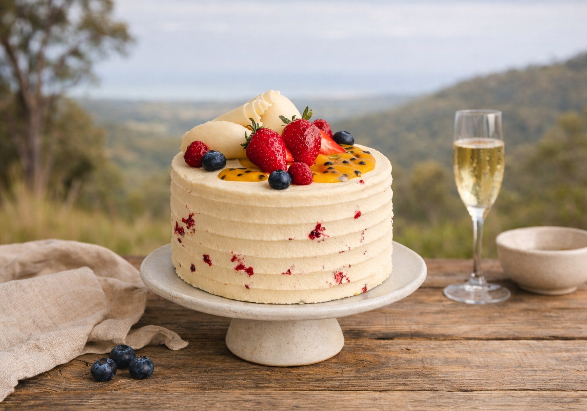 handmade raspberry passionfruit cake for Sunshine Coast cake delivery
