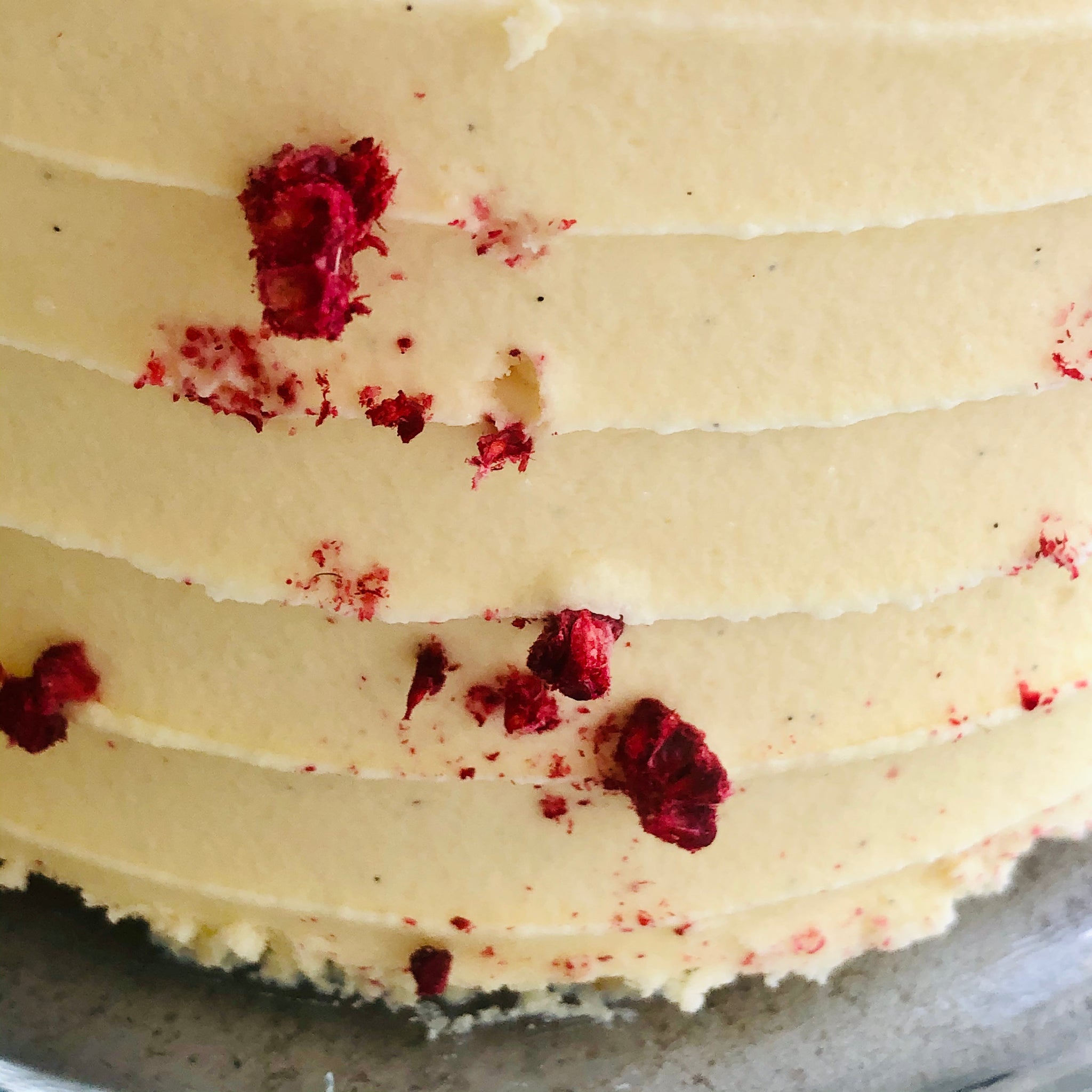 Raspberry & Passionfruit Torte with Belgian White Chocolate Frosting