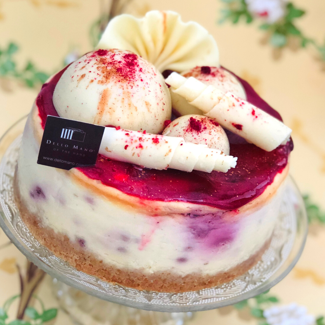 White Chocolate Raspberry Coulis Cheesecake